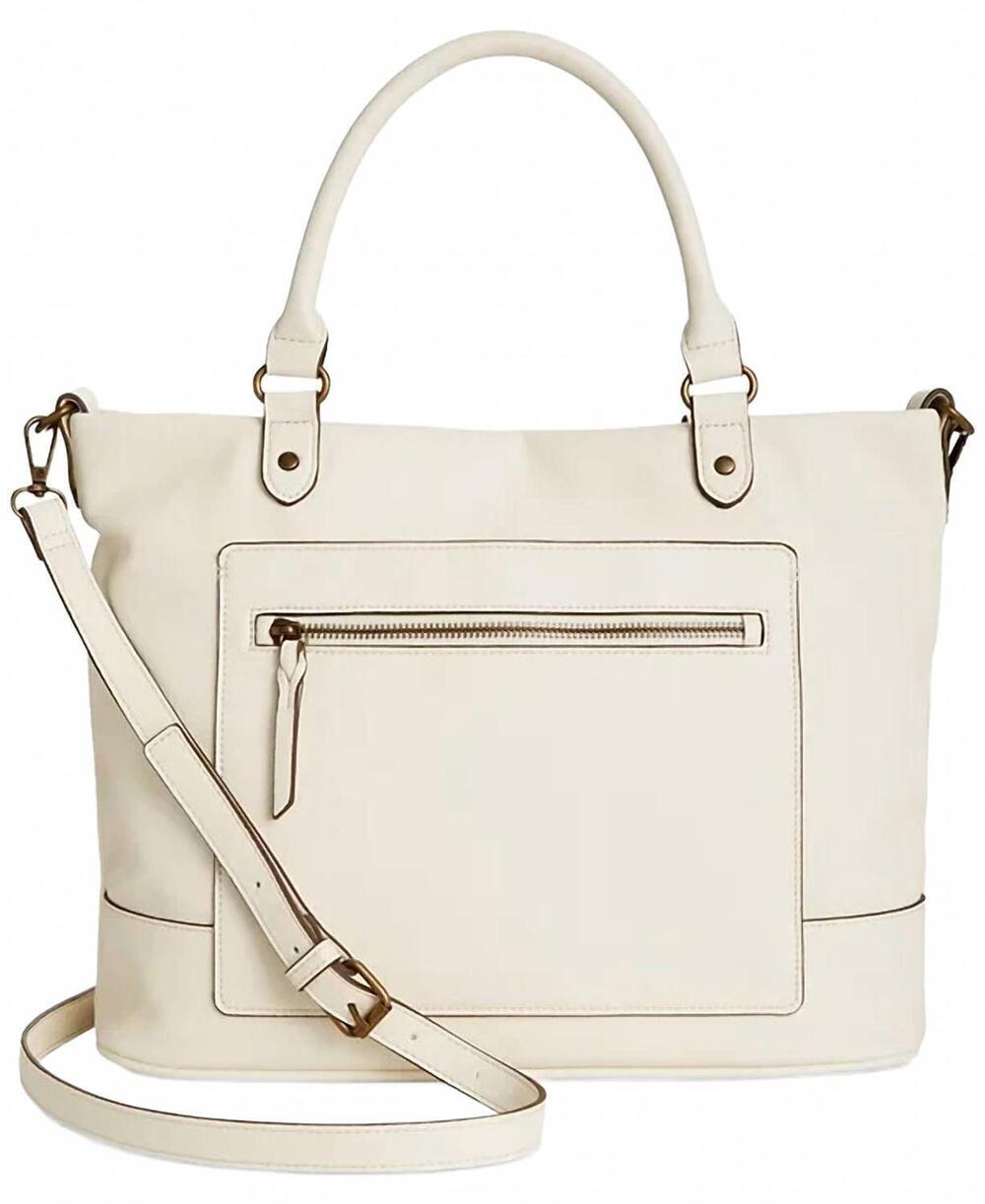 NEW STYLE & CO. women's convertible tote crossbody bag in ivory